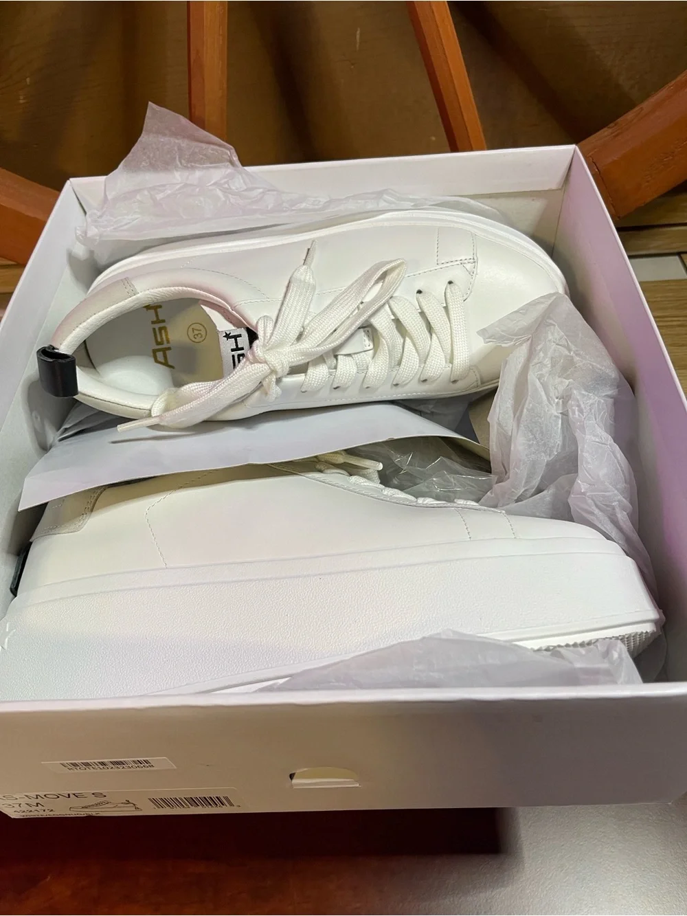 NIB ASH MOVE S - Chunky Platform Sneaker  Leather Upper EU 37 -US Sz range 6.5-7